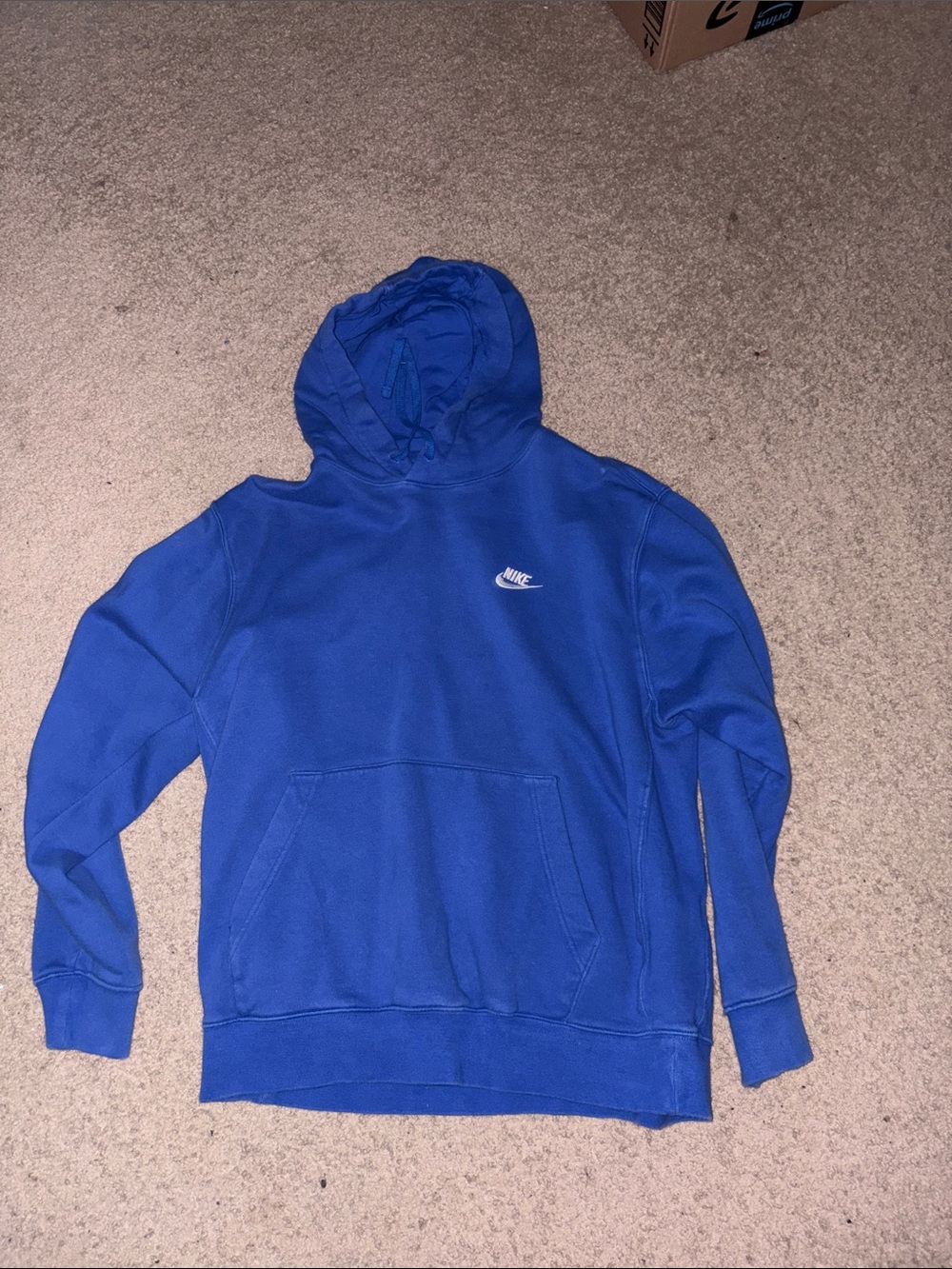 Nike Men's Royal Blue Crewneck Hoodie with Small Swoosh
